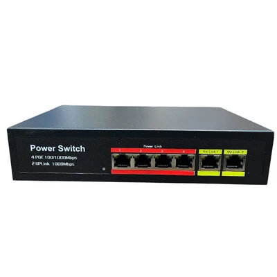 سوییچ 4 پورت 100/10 poe با 2 پورت uplink برند 298