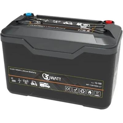 باتری لیتیومی ۱۲.۸ ولت ۱۰۰ آمپر ساعت 3WATT مدل WT-1281000-LT