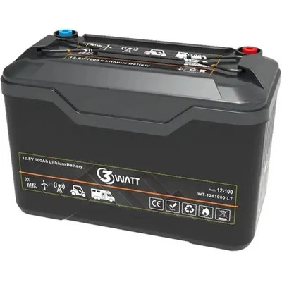 باتری لیتیومی ۱۲.۸ ولت ۱۰۰ آمپر ساعت 3WATT مدل WT-1281000-LT